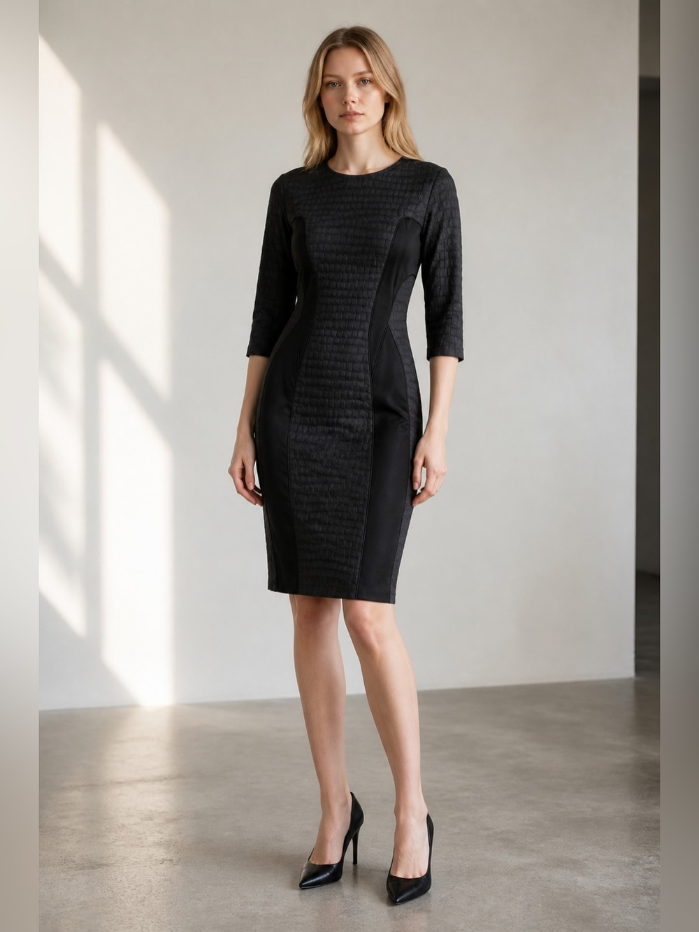 Hugo Boss Black Textured Sheath Dress size 6